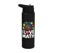 I Love Math Pi Passionné d'algèbre de géométrie Stainless Steel Insulated Water Bottle
