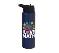 I Love Math Pi Passionné d'algèbre de géométrie Stainless Steel Insulated Water Bottle