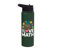 I Love Math Pi Passionné d'algèbre de géométrie Stainless Steel Insulated Water Bottle