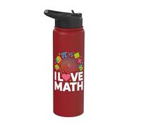 I Love Math Pi Passionné d'algèbre de géométrie Stainless Steel Insulated Water Bottle