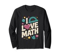 I Love Math Rapporteur géométrique en forme de cœur Manche Longue