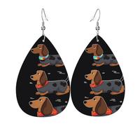 I Love Mes Chiens Teckels Boucles D'Oreilles En Cuir Double Face Pendantes En Cuir Légères Boucles D'Oreilles Pour Quotidien Décorations
