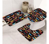 I Love Mes Chiens Teckels Lot De 3 Tapis Bain Antidérapant Tapis WC Doux Carpettes De Toilette pour Chambre À Coucher Maison Intérieur