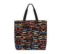 I Love Mes Chiens Teckels Sac À Bandoulière Léger Sacs De Courses Grand Sac A Main Femmes Pour Gym Quotidienne Plage