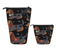 I Love Mes Chiens Teckels Télescopique Trousse 2-En-1 Trousse À Crayon Portable Trousses À Crayons Pour Enseignants Adultes Etudiants