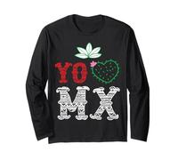 I Love Mexico Souvenir Heart Mexican Pride Nopal Mexicans Manche Longue