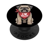 I Love Mom Brussels Griffon Lover Dog Fête des Mères PopSockets PopGrip Adhésif