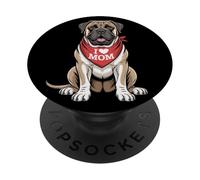 I Love Mom Bullmastiff Lover Dog Fête des Mères PopSockets PopGrip Adhésif