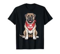 I Love Mom Bullmastiff Lover Dog Fête des Mères T-Shirt