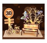 I LOVE MOM Cadeau en argent en bois, cadeau de vélo, arbre tridimensionnel, décoration pour cadeaux, mariages, fêtes, anniversaires, anniversaires (GYY-30)