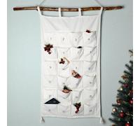 I LOVE MOM Calendario dell'Avvento da riempire in tessuto, calendario dell'Avvento da appendere con 24 sacchetti in tessuto, decorazione natalizia riutilizzabile per bambini e famiglie