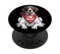 I Love Mom English Pointer Lover Dog Fête des Mères PopSockets PopGrip Adhésif
