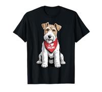 I Love Mom Fil de Fer Fox Terrier Lover Dog Fête des Mères T-Shirt