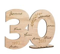 I LOVE MOM Livre d'or en Bois Bricolage,30 Ans Bois Decoration,Livre d'or en Bois Numéro pour Cadeaux,Mariages,Fêtes,Anniversaires