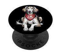 I Love Mom Saluki Lover Dog Fête des Mères PopSockets PopGrip Adhésif