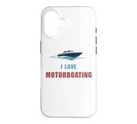 « I Love Motorboating » Voilier Captain of The Sea Coque pour iPhone 16