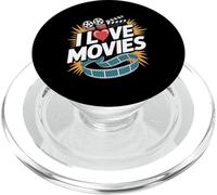 I Love Movies Heart Cinema Amateur PopSockets PopGrip pour MagSafe