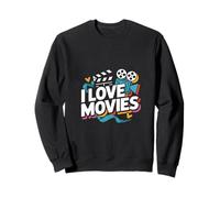 I Love Movies Popcorn Flicks Reel Cinema Sweatshirt