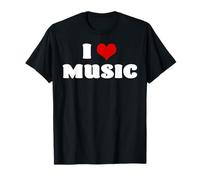 I Love Music I Heart Music Lover Gift Red Heart Musician T-Shirt