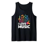 I Love Music Notes de Piano vibrantes Débardeur