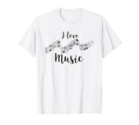 I Love Music Partitions de Musique Couleurs claires T-Shirt