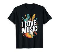 I Love Music Vibrant Sound Celebration T-Shirt Graphique avec Valeur