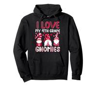 I Love My 4th Grade Gnomies Professeur de Saint-Valentin Sweat à Capuche