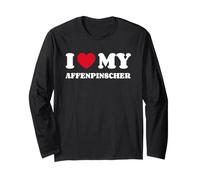 I Love My Affenpinscher Chien Coeur Diablotin Moustachu Manche Longue