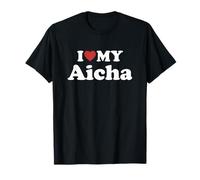 I Love My Aicha Prénom Assorti Couple T-Shirt