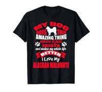 I Love My Alaskan Malamute Dog Funny Puppy Dogs Lovers T-Shirt