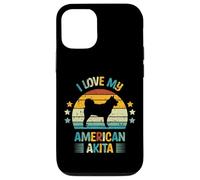 I Love My American Akita Silhouette de Chien rétro Vintage Coque pour iPhone 12/12 Pro