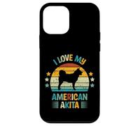 I Love My American Akita Silhouette de Chien rétro Vintage Coque pour iPhone 12 Mini