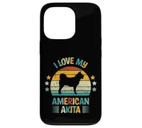 I Love My American Akita Silhouette de Chien rétro Vintage Coque pour iPhone 13 Pro