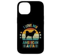 I Love My American Akita Silhouette de Chien rétro Vintage Coque pour iPhone 14