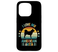 I Love My American Akita Silhouette de Chien rétro Vintage Coque pour iPhone 15 Pro