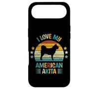 I Love My American Akita Silhouette de Chien rétro Vintage Coque pour iPhone Air