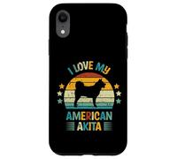 I Love My American Akita Silhouette de Chien rétro Vintage Coque pour iPhone XR