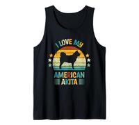 I Love My American Akita Silhouette de Chien rétro Vintage Débardeur