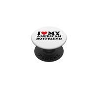 I Love My American Boyfriend PopSockets PopGrip Adhésif