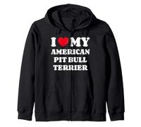 I Love My American Pit Bull Terrier Chien Coeur Amour Sweat à Capuche