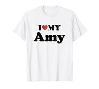 I Love My Amy Prénom Assorti Couple T-Shirt