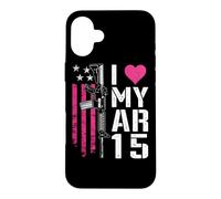 I Love My AR15 - Drapeau américain Rose AR-15 pour Femme Coque pour iPhone 16 Plus