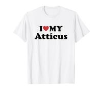 I Love My Atticus Prénom Assorti Couple T-Shirt