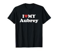 I Love My Aubrey Prénom Assorti Couple T-Shirt