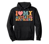 I Love My Autistic Boyfriend Couples Petite Amie Autisme Sweat à Capuche