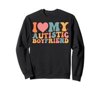 I Love My Autistic Boyfriend Couples Petite Amie Autisme Sweatshirt