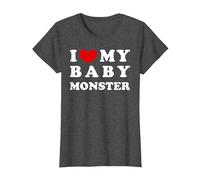I Love My Baby Monster, J'aime Mon bébé Monstre T-Shirt, Femme, Chiné Foncé, S