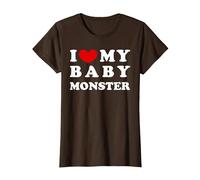 I Love My Baby Monster, J'aime Mon bébé Monstre T-Shirt, Femme, Marron, M