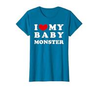 I Love My Baby Monster, J'aime Mon bébé Monstre T-Shirt, Femme, Saphir, M