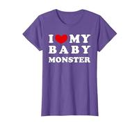 I Love My Baby Monster, J'aime Mon bébé Monstre T-Shirt, Femme, Violet Chiné, S